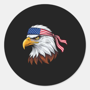 4. Juli patriotischer Weißkopfseeadler amerikanisc Runder Aufkleber