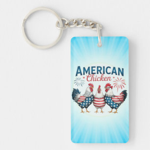 4. Juli Patriotisches Amerikanisches Huhn-62987 Schlüsselanhänger