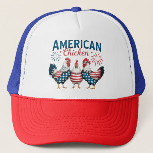 4. Juli Patriotisches amerikanisches Huhn-62987 T- Truckerkappe