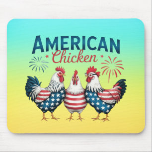 4. Juli Patriotisches Amerikanisches Hühnerdesign Mousepad