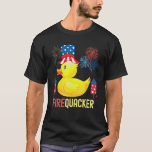 4. Juli Patriotisches Firecracker Gummi Enten Feue T-Shirt