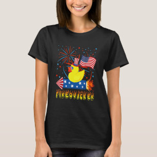 4. Juli Patriotisches Firecracker Gummi Enten Feue T-Shirt