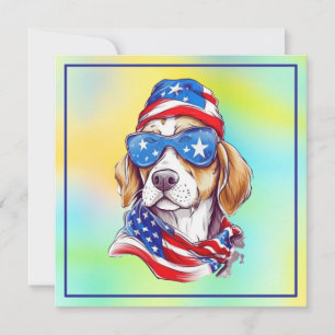 4. Juli Patriotisches Hundedesign Einladung