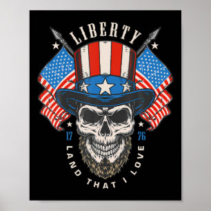 4. Juli Patriotisches Shirt US Flag America Libert Poster