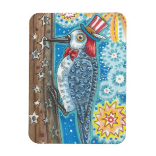 4. JULI PATRIOTISCHES WOODPECKER MAGNET