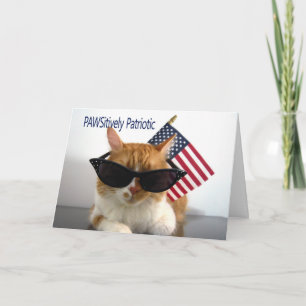 4. Juli - PAWSitively Patriotic Cat Karte