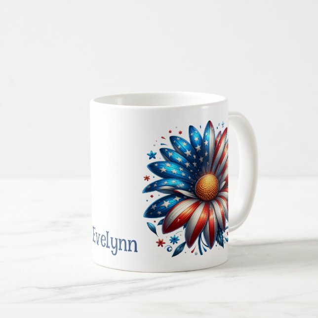 4. Juli Personalisierte-Kaffee-Tasse Kaffeetasse (VorderseiteRechts)