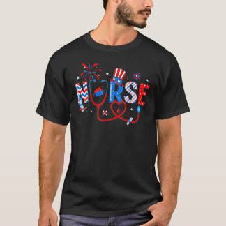 4. Juli Pflege für Frauen Stethoskop Krankenschwes T-Shirt