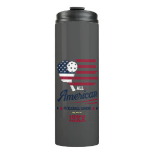 4. Juli Pickleball USA Unabhängigkeitstag Geschenk Thermosbecher