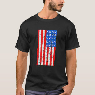 4. Juli Pilotflugzeug American Flag Aviation T-Shirt
