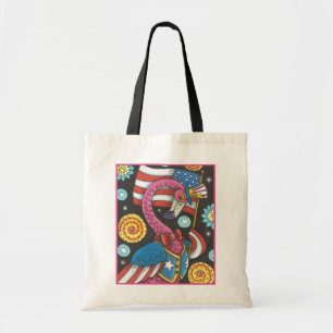 4. JULI PINK FLAMINGO, BIRD GROCERY TOTE BAG TRAGETASCHE