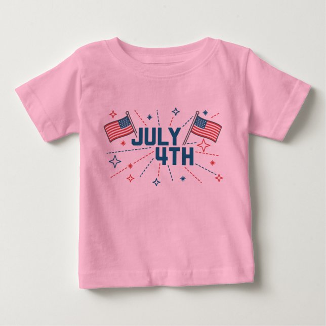 4. Juli Pink Kleinkind T Shirt (Vorderseite)