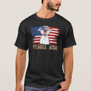 4. Juli Pitbull-Mama Patriotische amerikanische Fl T-Shirt