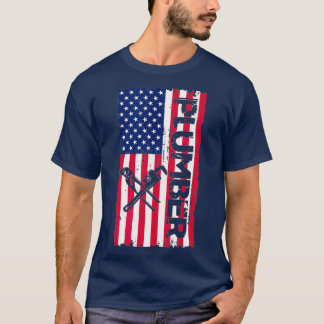 4. Juli Plumber USA Flag Patriotic T-Shirt
