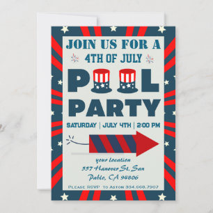 4. Juli Pool Party Einladung