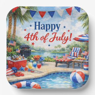 4. Juli-Poolparty in Florida Pappteller