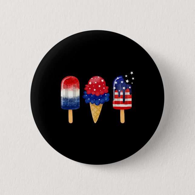 4. Juli Popsicle American Flag Patriotic Sommer Button (Vorderseite)