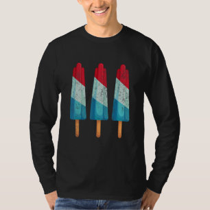 4. Juli Popsicle Ice Cream Red White Blue Amer T-Shirt