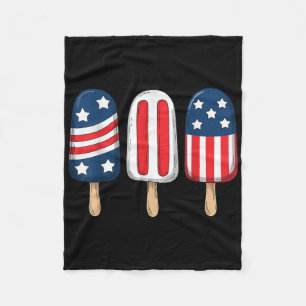 4. Juli Popsicle Patriotic American Flag Fleecedecke