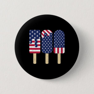 4. Juli Popsicle Patriotic American Flag Memor Button