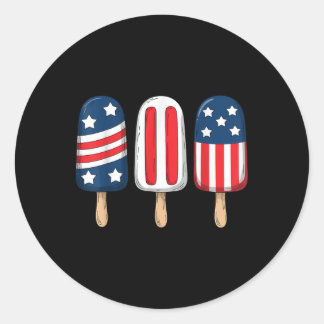 4. Juli Popsicle Patriotic American Flag Runder Aufkleber