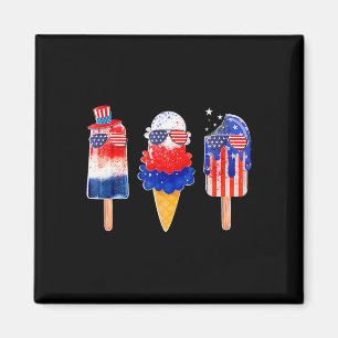 4. Juli Popsicle Red White Blue American Flag Magnet
