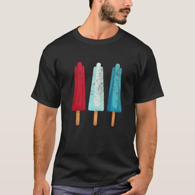 4. Juli Popsicle Red White Blue American USA I T-Shirt (Vorderseite)