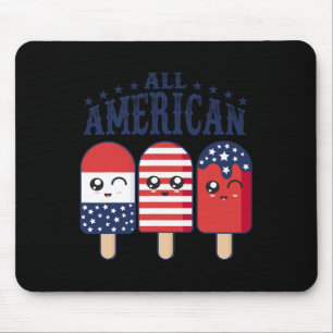 4. Juli Popsicle Usa Flag Patriotic Summer Boy Mousepad