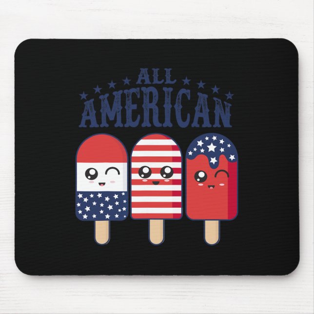 4. Juli Popsicle Usa Flag Patriotic Summer Boy Mousepad (Vorne)