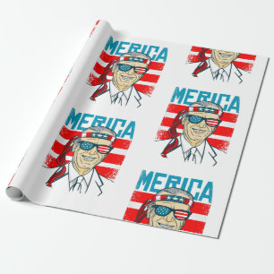 4. Juli Präsident biden merica Geschenkpapier