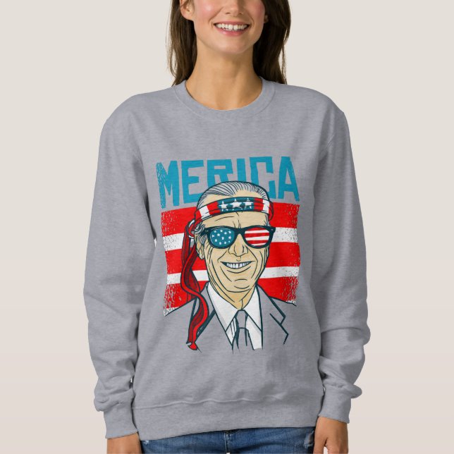 4. Juli Präsident biden merica Sweatshirt (Vorderseite)