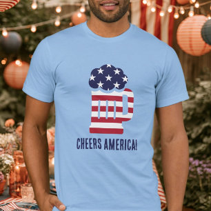 4. Juli Prost Amerika Amerikanischer Flagge Bierkr T-Shirt