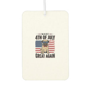 4. Juli Pug Patriotisches Vintage-Shirt-Design_1 Autolufterfrischer