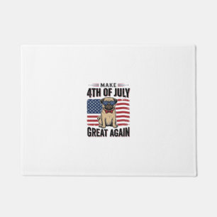 4. Juli Pug Patriotisches Vintage-Shirt-Design_1 Fußmatte
