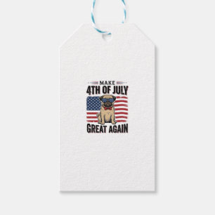 4. Juli Pug Patriotisches Vintage-Shirt-Design_1 Geschenkanhänger