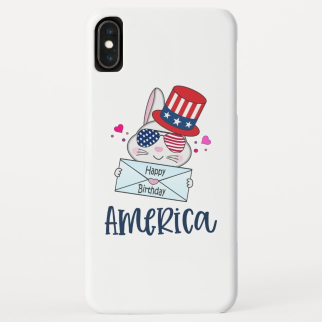 4. Juli Rabbit mit US-Flagge Sun Brillen Case-Mate iPhone Hülle (Rückseite)