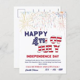 4. Juli Real Anwesen Marketing Prospection Feiertagspostkarte