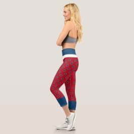 4. Juli Red and Blue Star High Waisted Capris