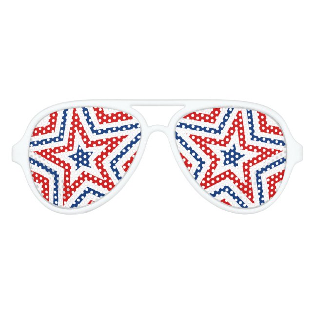 4. Juli Red White and Blue Star Partybrille (Vorderseite)
