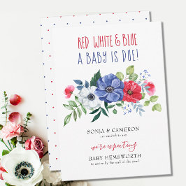 4. Juli Red White Blue Baby wegen Blumenschwangers Ankündigung