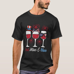 4. Juli Red White Blue Brille Us Flag Patriotic T-Shirt