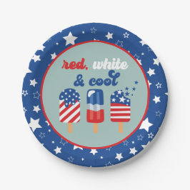 4. Juli Red White Blue Geburtstag Pappteller