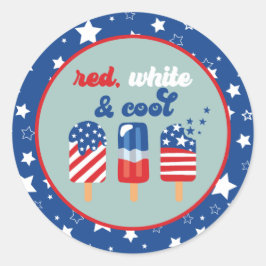 4. Juli Red White Blue Geburtstag Runder Aufkleber