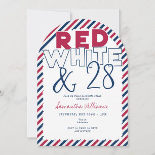 4. Juli Red White Blue GRILLEN Picnic Geburtstagsp Einladung