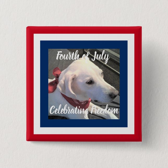 4. Juli Red White Blue Niedlich Dog Tragetuch Scar Button (Vorderseite)