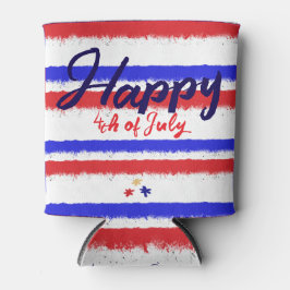 4. Juli Red White Blue Painted Stripes Dosenkühler