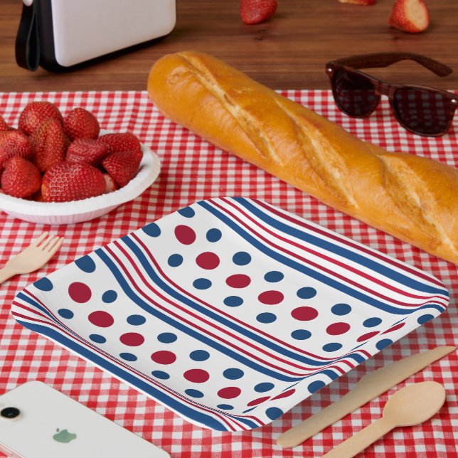 4. Juli Red White & Blue Patriotic Pappteller (Picknick)