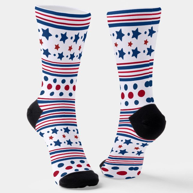 4. Juli Red White & Blue Patriotic Socken (Gewinkelt)