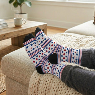4. Juli Red White & Blue Patriotic Socken