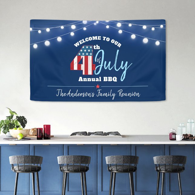 4. Juli Red White Blue Patriotic USA Flag Lights Banner (Von Creator hochgeladen)